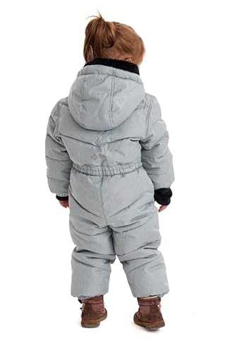 Foto von Killtec Kinder Skioverall Karter Mini - Schneeanzug mit Kapuze - 10.000 mm Wassersäule - Skianzug für Mädchen und Jungen, rauchblau, 110/116, 34238-000