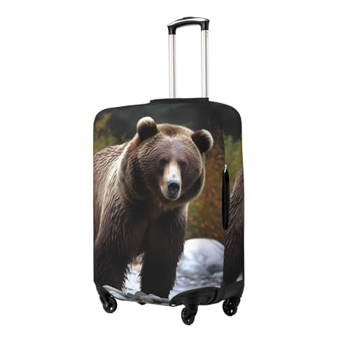 Brown bear Luggage Covers for Suitcase Tsa Approved, Spandex Elastic Suitcase Cover Protector Washable Anti-Scratch Travel Baggage Cover Fit 18-32 Inch Luggage2