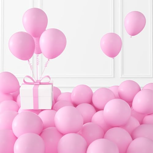 Image of KALOR Light Pink Balloons,100 Pcs 5 Inch Mini Matte Latex Balloons for Balloon Garland Arch, Girl's Birthday Decoration, Wedding Party, Baby Shower Decorations