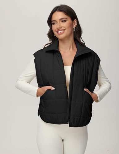 Xiaoxuemeng Puffer Vest Women Lightweight Zip Up Quilted Vest Padded Gilet Sleeveless Jacket with Pockets4