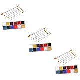 Healvian 3 Stück Farben Gesichts und Körperölfarbe mit Pinseln Leuchtende Langanhaltende für...