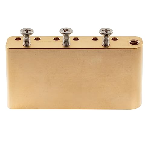 Musiclily Ultra 52.5mm(2-1/16 inch) String Spacing Full Solid Brass Short Tremolo Block for Indonesia made Squier Affinity and Bullet Series Electric Guitar Bridge - Image 3
