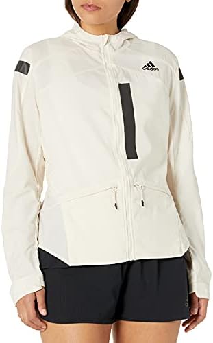 adidas Women's Marathon Translucent Jacket, Wonder White/Black, Large