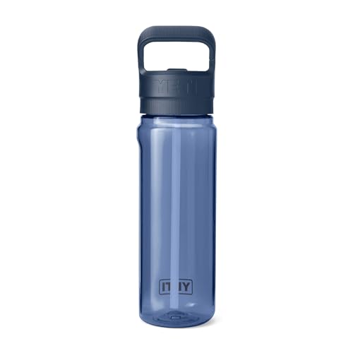 Image of YETI Yonder 750 ml /25 oz Water Bottle with Yonder Straw Cap, Navy