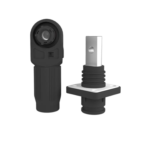 XKHLQLPEF 6mm 120A Single core Energy Storage Industrial Connector Threaded Hole M5 Power Energy Storage Cabinet Battery Waterproof Connector(120ABlack Threaded Plug Socket)