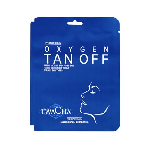 TWACHA OXYGEN TAN OFF Facial kit | Removes Tanning & Impurities | Provides Radiant,Even Toned Brighter Skin | Cleanses Pores | Suits All Skin Types | Ideal for both Men & Women | (6 Steps Facial)