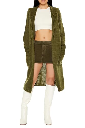 Image of Forever 21 Women's Hooded Cardigan Sweater