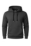 RUBAB Men’s Pullover Hoodie Hooded Sweatshirt Fleece Hoodie Jumper Warm Winter Casual Gym Sportswear Streetwear Loungewear Top S–2XL (L, Dark Grey (Charcoal)
