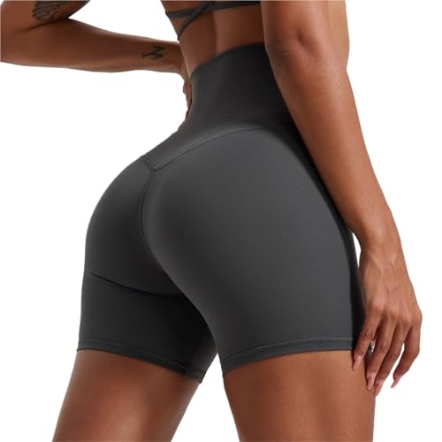 Yoga Pantalones Cortos Pantalones Cortos de Yoga for Mujer, Mallas Deportivas con Levantamiento glúteos, Gimnasio, Cintura Alta, Entrenamiento for Correr, Verano(Grey,XL)