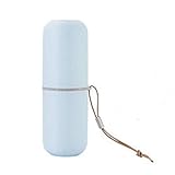  teMeite Reisezahnbürstenbecher, 2 in 1 Zahnbürstenbecher,Multifunktions-Wasch-Gargle-Becher,Geeignet für Camping Reisen,Wandern,Geschäftsreisen,Zuhause (Blau)