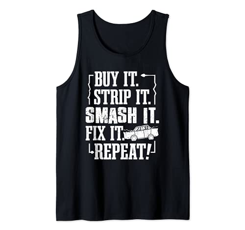 Funny Demolition Derby Smashing Car Derby Driver Race Car Tank Top