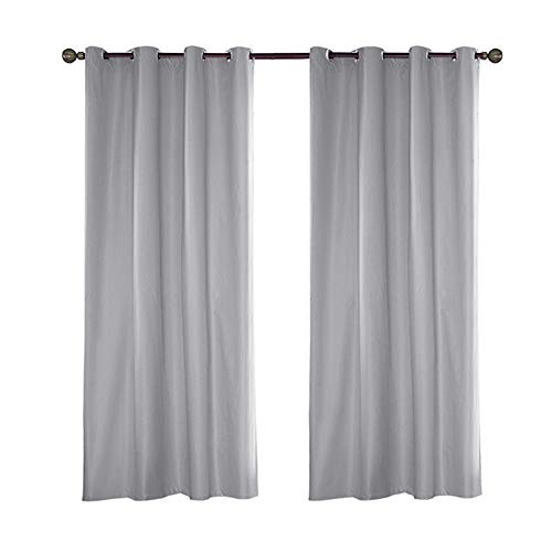 ele ELEOPTION Rideaux Imperméable d'extérieur, Rideau Résistant à la Décoloration Rideau Occultants avec Oeillet pour Porche Avant, Pergola, Cabanon, Gazebo (137 x 213cm, Gris Clair)