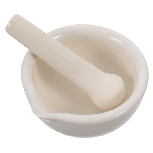 Alipis Mortier et Pilon en Porcelaine 10 CM Bol de Broyage Manuel pour Épices Noix et Grains Moulin à Assaisonnements Polyvalent pour Usage Culinaire Pharmaceutique et Maison