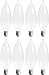 GE Lighting 66105 25-Watt, 215-Lumen Bent Tip Light Bulb with Candelabra Base, Frosted White,8-Pack