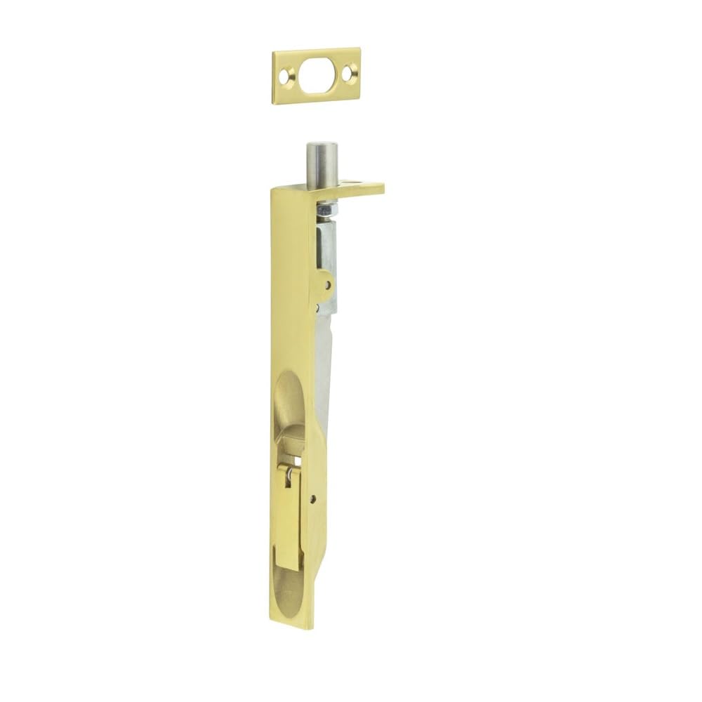 Frelan Hardware Polished Brass Pvd Jedo Lever Action Flush Bolt, 6 Inch 150Mm (Polished Brass Pvd)