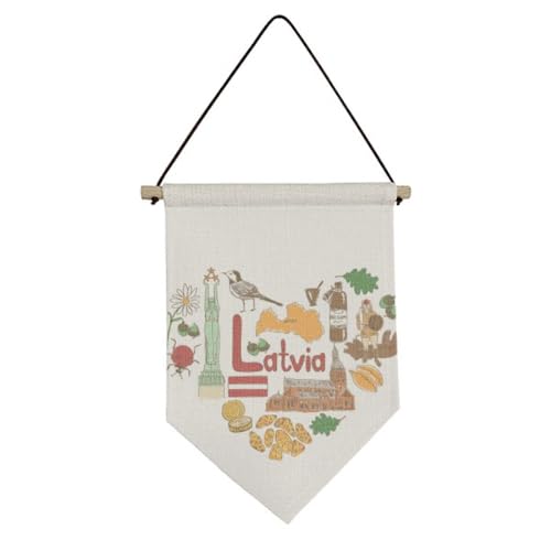 Bandera de Letonia de lona artística con acabado premium textil 2