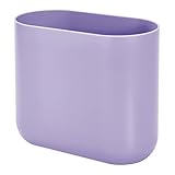 iDesign Small Oval Plastic Trash Ideal for Bathroom, Bedroom, or Office-Wisteria Purple Waste Can