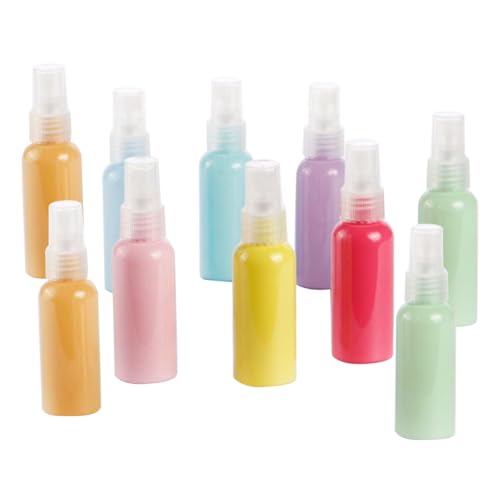Didiseaon Botellas Pulverizadoras de 50 Ml PET Grueso Set de 10 Unidades Colores Macaron Surtidos Pulverizador Vacío Recargable para Perfume Maquillaje y Viajes Atomizador Portátil