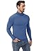 Poriff Mens Turtleneck Shirts Fall&Winter Fleece Thermal Tops Camisa Cuello De Tortuga para Hombre (Light Blue XXL)