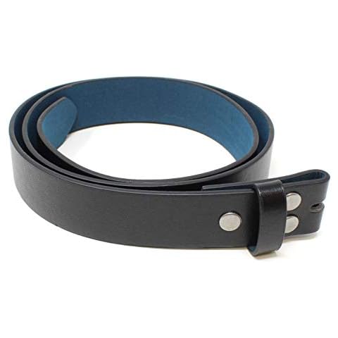 BC Belts Womens Leather Belt Strap with Smooth Grain Finish 1.25" Wide with Snaps (Black-M) Cover