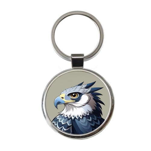 Blooza Blooza Harpy Eagle Profile Round Metal Keychain
