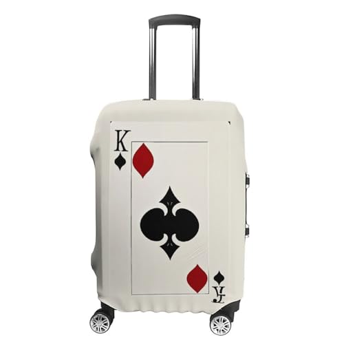 Carry on Luggage Cover Spades K Poker Suitcase Covers for Luggages Tsa Approved Travel Luggage Sleeve Protector Elastic Suitcase Protector Anti-Scratch Washable Fits 19-30 Inch Case -L