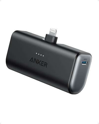 Anker 621 Power Bank con Connettore Lightning Integrato, Caricabatterie Portatile Wireless da 12W Certificato MFi 5000 mAh, Compatibile con iPhone 14/Pro/Plus/Pro Max, iPhone 13 e serie 12(Nero)