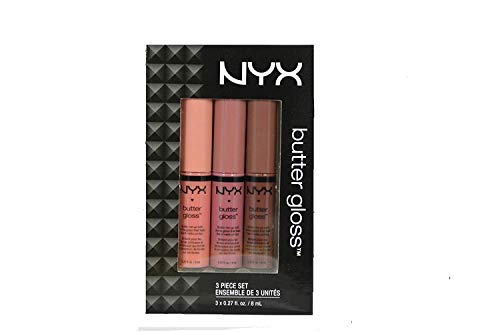 NYX Butter Lip Gloss Set 3 (Creme Brulee, Angel Food Cake and Gin...