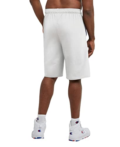 Champion, Powerblend, Long Shorts With Pockets For Men (Reg. Or Big & Tall), White C Patch Logo, Large #TOP3