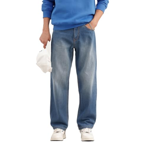 Image of WROGN Men's Loose Fit Jeans | Mid Rise | Jeans for Man