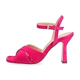  UNISA - SOLCE Sandalia Fabricada en Piel con Tiras Cruzadas en la Pala y Ajustable en el talón. para: Mujer Color: Fragola Talla: 40