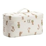 Padded Travel Case Compatible with Dyson Airwrap Complete Styler and Attachments, Quilted Cotton Portable Storage Bag for Hair Dryer Shark Flexstyle Dyson Airwrap Brush Hair Accessories(Bear)