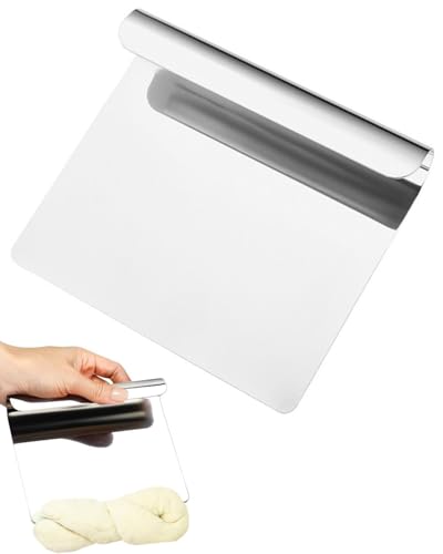 FUGLUS 1 Piece Stainless Steel Dough Cutter Large with Dough Scraper Dough Card Dough Spatula Scraper Kitchen for Cake, Cake, Pizza, Cake, Dough, Baking Utensils