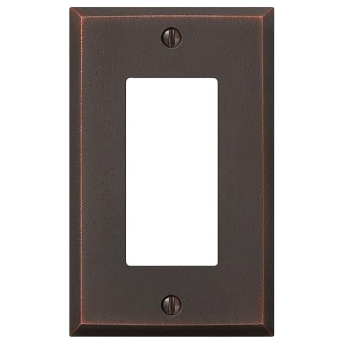 Amerelle Manhattan Single Rocker Cast Metal Wallplate in Aged Bronze