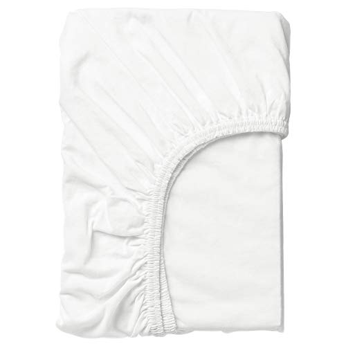 Drap housse LEN 80x130 cm blanc de qualité supérieure