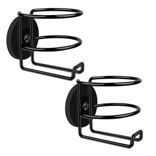 Magnetic Cup Holder Heavy Duty - 2025 Powerful Bus Fridge Tractor Lawn Mower Magnet Cup Holder Made by 304 Stainless Steel - Strong Magnetic Bottle Holder On Metal Surface - 2 Pack - Black