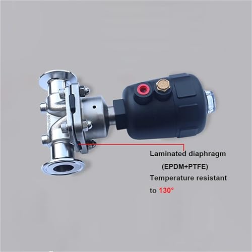 Vanne à membrane DN20 étanche avec virole 50.5mm pour aliments - 3