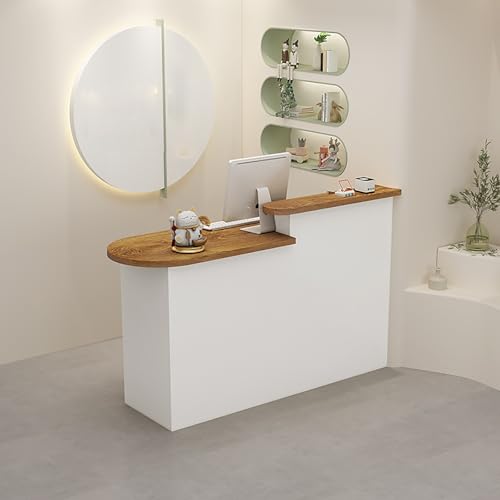 Genérico Mostrador de recepción, mostrador de Venta minorista, Caja, cajero, taquilla de Oficina con cajones, Escritorio de recepción y Caja de Madera. Mobiliario de Oficina Compacto para Espacios PE