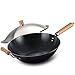 Woks Pan in ferro snocciolato Pan domestico Pan Fisico Non-Stick Pan con coperchio Cucina a gas Induzione Cucina Generale Cucina Pan