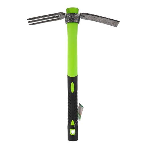 Zappa a 2 Punte da Giardino, Manico Antiscivolo, Attrezzi da Giardinaggio Manuale Multiuso, Strumento di Trapianto di Orto Domestico (Zappa Rastrello a 3 Denti)