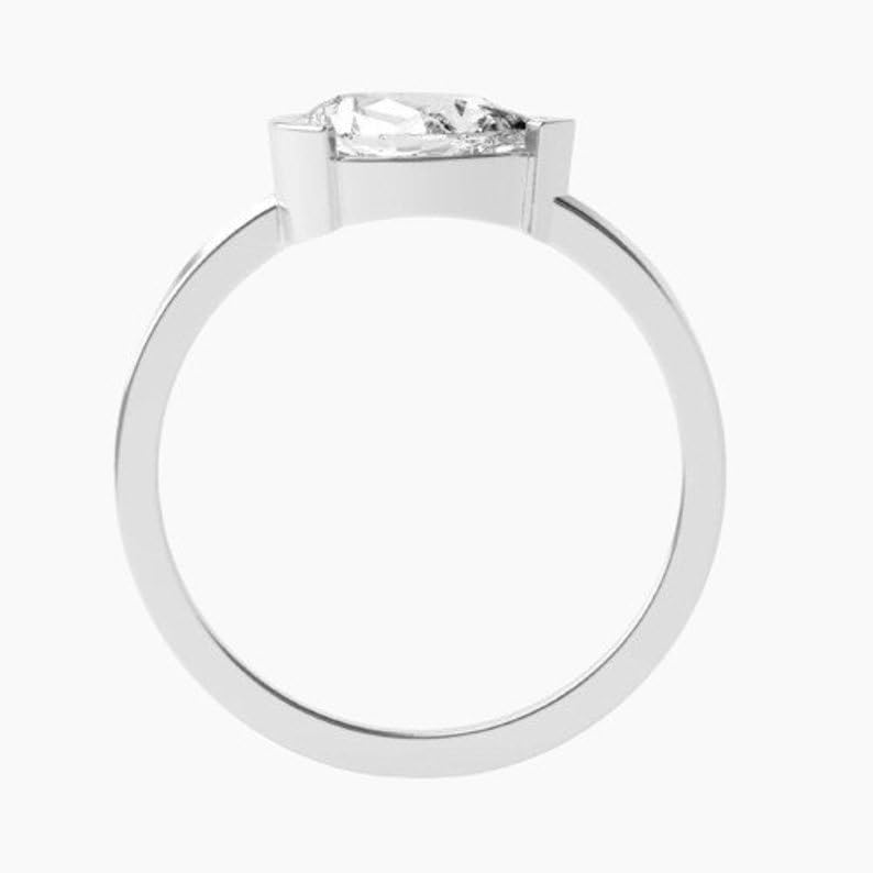 Bague solitaire argent 925 anti accroc avec pierre CZ - 3