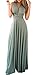 XinlanStyles Aux Femmes Col en v Demoiselle d'honneur Élégant Convertible Infini Multi Façon Emballage Cocktail Robe Épaules dénudées Bandage Longue Maxi Robe (Vert Clair, XL)