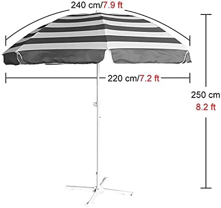 Umbrella Striped Patio Umbrella with 3-Layer Windproof Ribs,Beach Umbrella Outdoor Table Umbrella for Garden/Backyard/Pool,