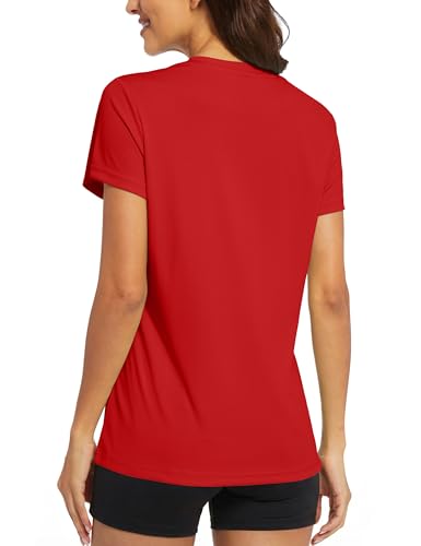 Image of MAGCOMSEN Women's Short Sleeve T-Shirts UPF 50+ Sun Protection Shirts Quick Dry Athletic Running Workout Tops Rash Guard