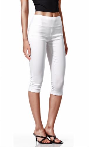 Hybrid & Company Womens Super Comfy Stretch Pull On Millennium Twill Capri Shorts2