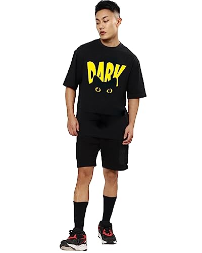 Image of Mens Oversized Printed Half Sleeve Branded Cotton T-Shirt for Mens || Back Printed t Shirts for Men || Oversized t Shirts for Men