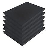 6 PCS Polyurethane Foam Sheets 16 x 12 x 1 Inch, Foam Inserts for Cases,Black Cuttable Polyurethane Foam Pad for Packing, Cushioning, Toolbox, Game Box, Storage, Crafts