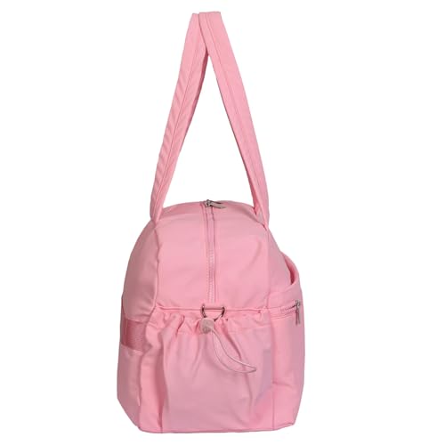 Large Gym Duffel Bag for Women, 28L Waterproof Travel Tote with Shoe Compartment, 8 Pockets, Detachable Shoulder Strap -Sports,Mother's Day gift Beach, Overnight Weekender (Pink, X-large)4