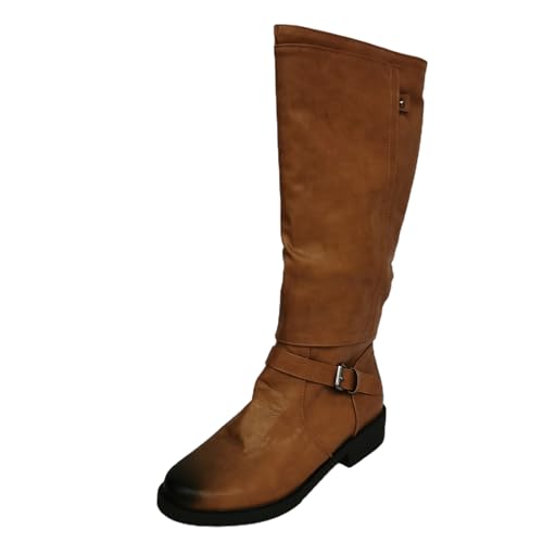 Bottes cowboy femmes automne hiver avec talon gros et boucle