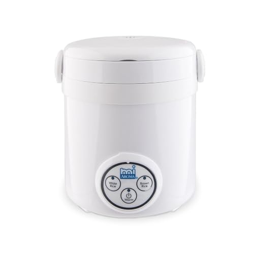 Aroma Housewares (MRC-903D) Mi 3-Cup (Cooked) (1.5-Cup UNCOOKED) Digital Cool Touch Mini Rice Cooker,White